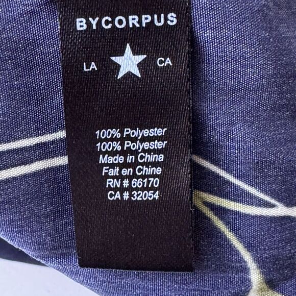 Urban Outfitters ByCorpus Blue Black Floral Scalloped Open Back Dress Pockets L - Picture 11 of 15